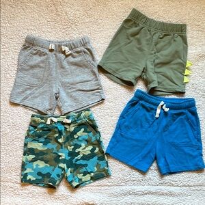 Kids' Assorted Shorts Set - Gray, Green, Blue, and Camo